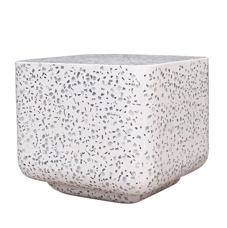 Vista Bowie Square Side Table - Clear Terrazzo image number 0