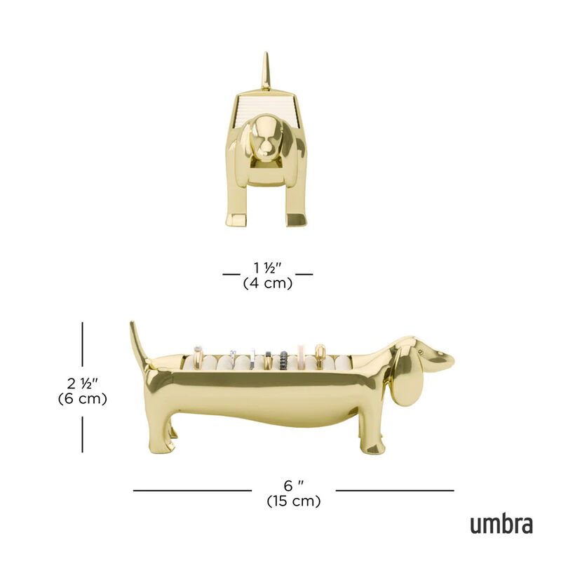 Umbra Dachsie Ring Holder Brass image number 3