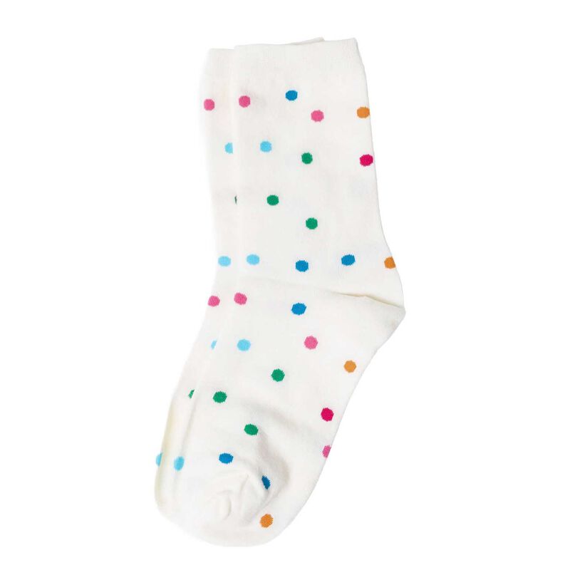 Stella + Gemma Socks White With Rainbow Spots image number 0