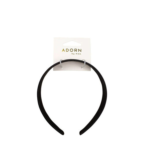 Adorn by Mae Matte Satin Headband - Black