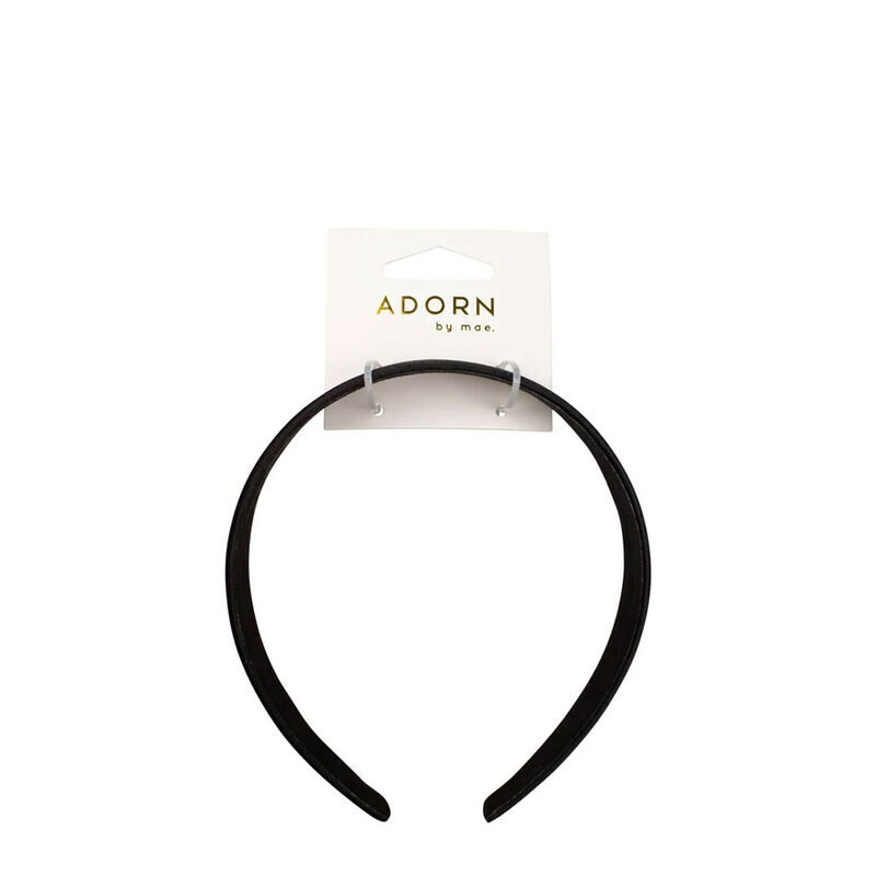 Adorn by Mae Matte Satin Headband - Black image number 0