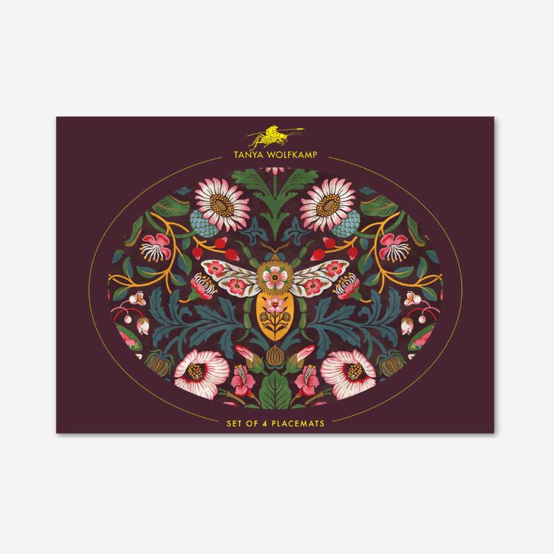 Tanya Wolfkamp Oval Placemat Set Of 4 - Damask image number 1