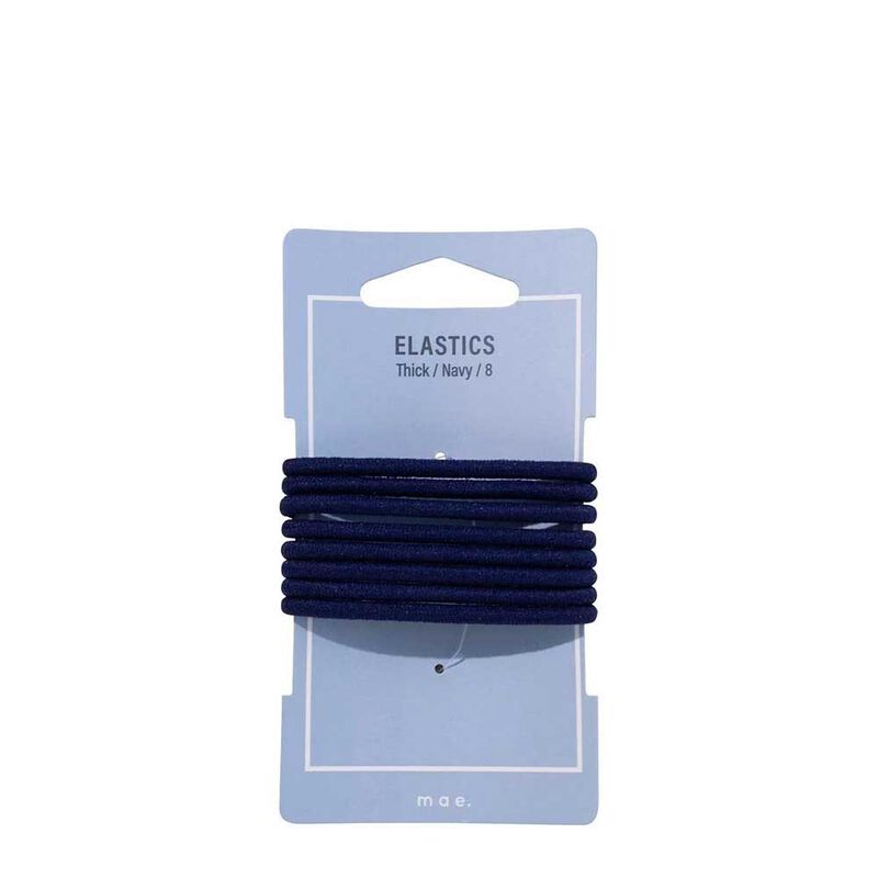 Mae Thick Elastics 8-Pack - Navy image number 0