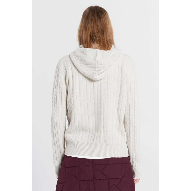 Karen Walker Campus Cable Knit Hoodie image number 1