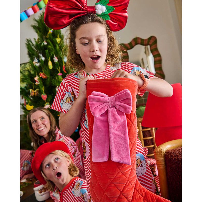 Kip&Co Christmas Bow Velvet Stocking image number 1