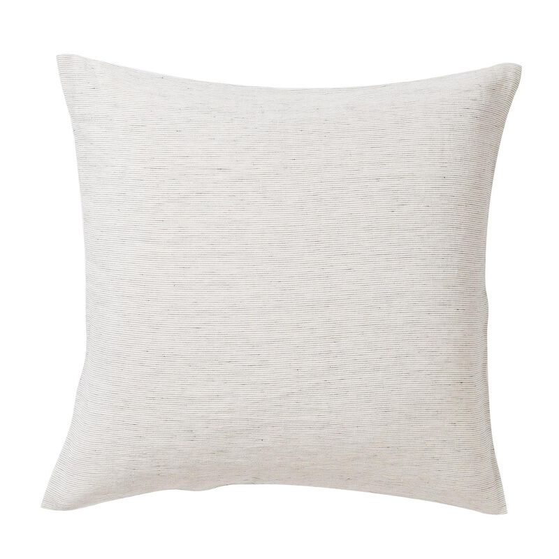 Città Pinstripe Linen Euro Pillowcase Pepper/Chalk 65x65cm image number 0