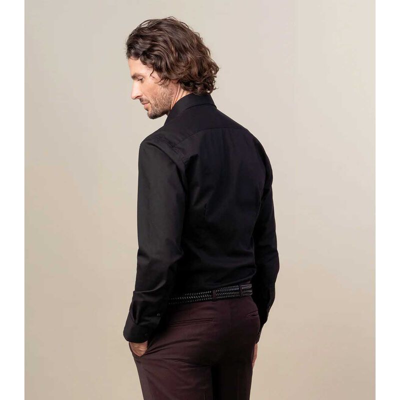 Rembrandt London Black Plain Poplin Shirt image number 1