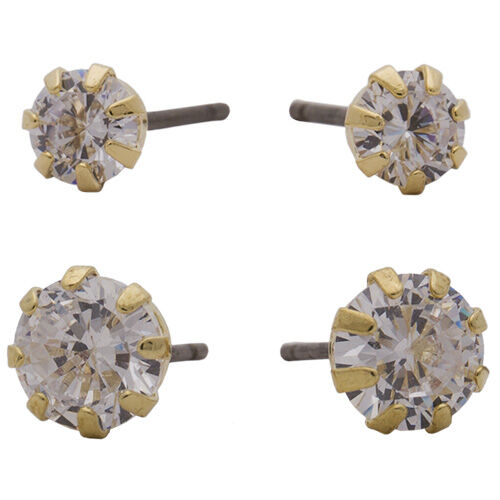 Charm Double Pack 5+6mm CZ Gold