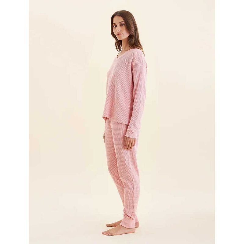 Papinelle Super Soft Waffle V-Neck Ls Top image number 3