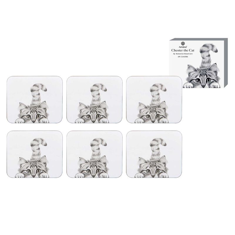 Ashdene Chester The Cat 6Pk Coaster image number 1