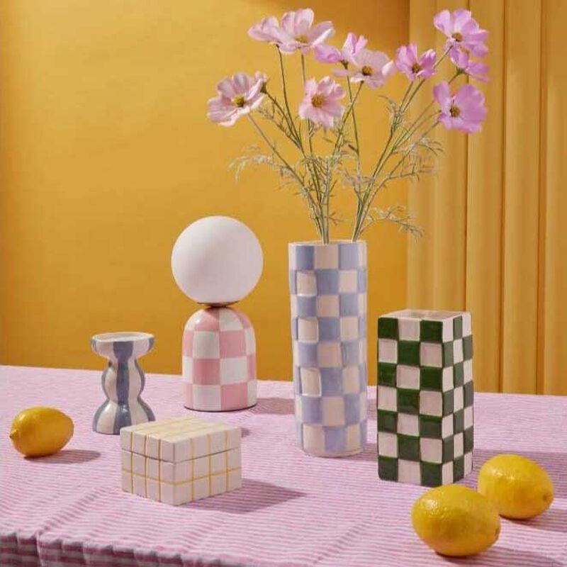 Emporium Lulu Collection Check Vase image number 1