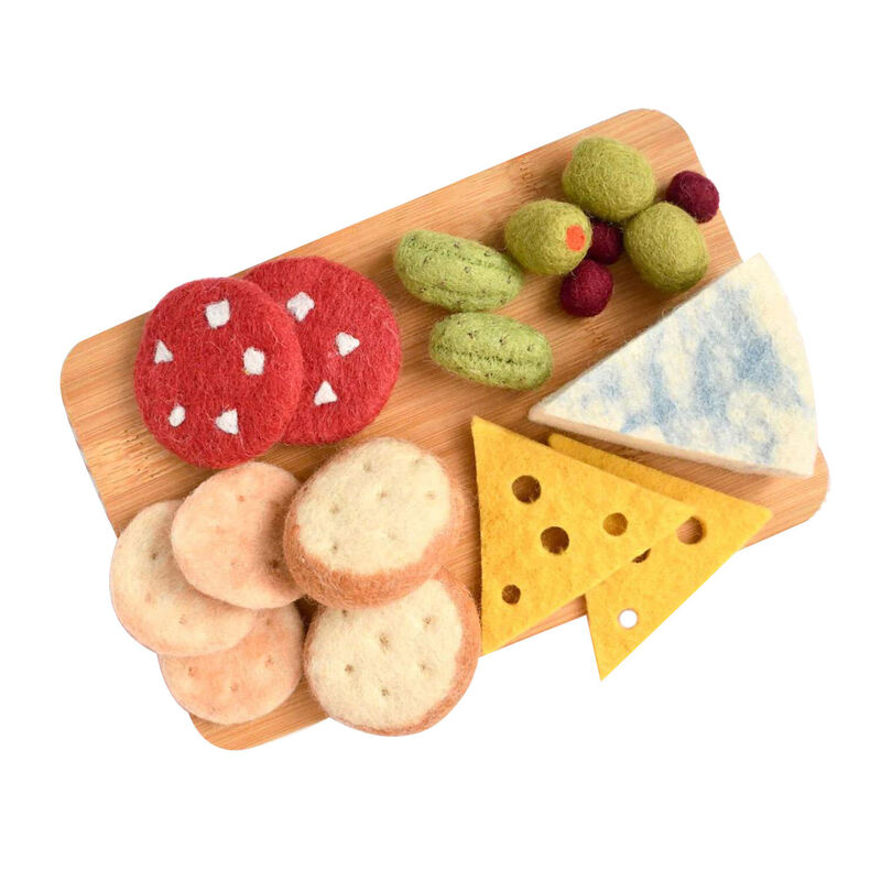 Tara Treasures Felt Charcuterie Cheese Platter Play Food Set image number 0
