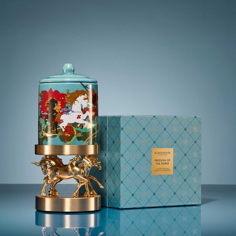 Glasshouse Fragrances Freedom of The Horse Metal Candle Holder image number 1