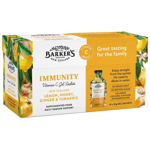 Barker's NZ Lemon, Honey, Ginger & Turmeric Immunity Gels