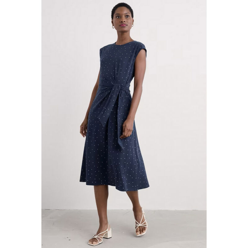 Seasalt Cornwall Fettling Dress Dotty Speckle Maritime image number 3