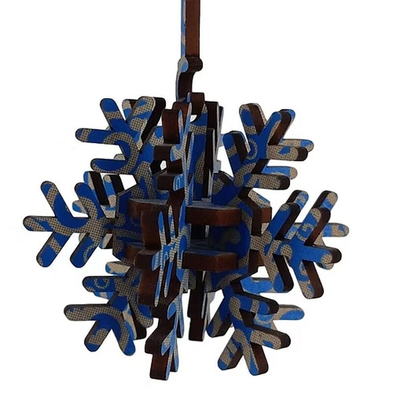 Abstract Designs Blue Koru Snowflake Xmas Decoration image number 0