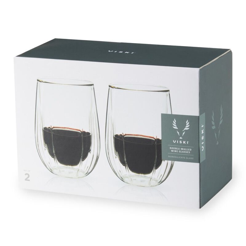 Double Walled Wine Glasses by Viski® image number 0