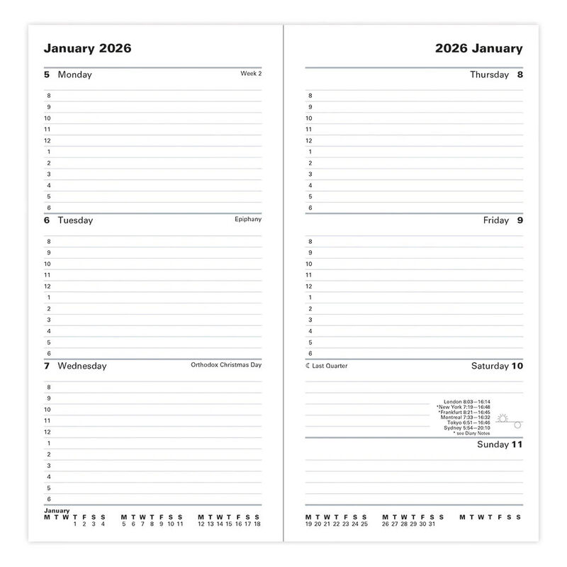 Letts of London Diary Connoisseur Slim WTV English Black 2026 image number 1