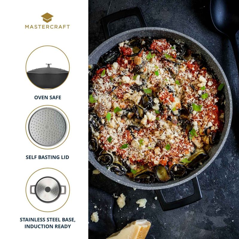 MasterCraft Cast Aluminium Casserole Dish Gift Boxed 16cm - Black image number 2