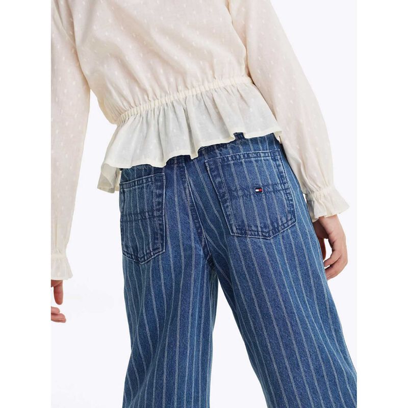 Tommy Hilfiger Mabel Stripe Wide Leg Jeans 4-7Y image number 2
