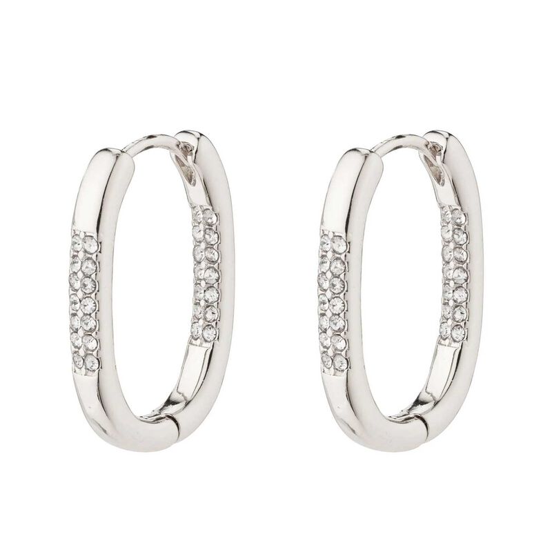 Pilgrim STAR Hoop Earrings - Silver Plated image number 0