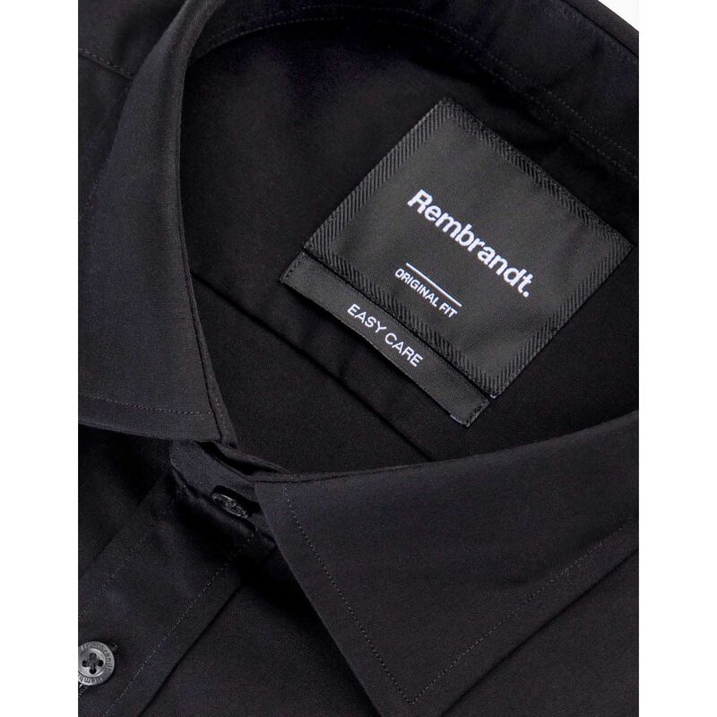 Rembrandt London Black Plain Poplin Shirt image number 2