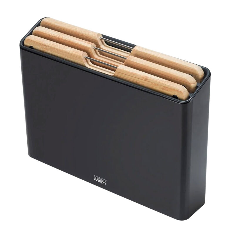Joseph Joseph Folio&trade; Steel 3-Piece Bamboo Chopping Board Set Black Case image number 0