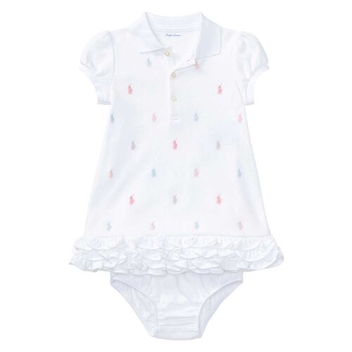 Polo Ralph Lauren Ruffled Polo Dress & Bloomer Set 3-12M