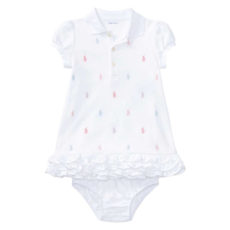 Polo Ralph Lauren Ruffled Polo Dress & Bloomer Set 3-12M image number 0