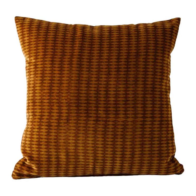 French Country Tobacco Diamonds Handblock Cushion Cover image number 0