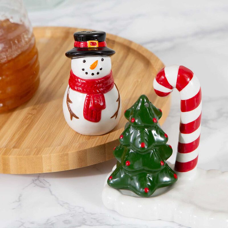 DII Snowman Tree Salt & Pepper Set image number 2