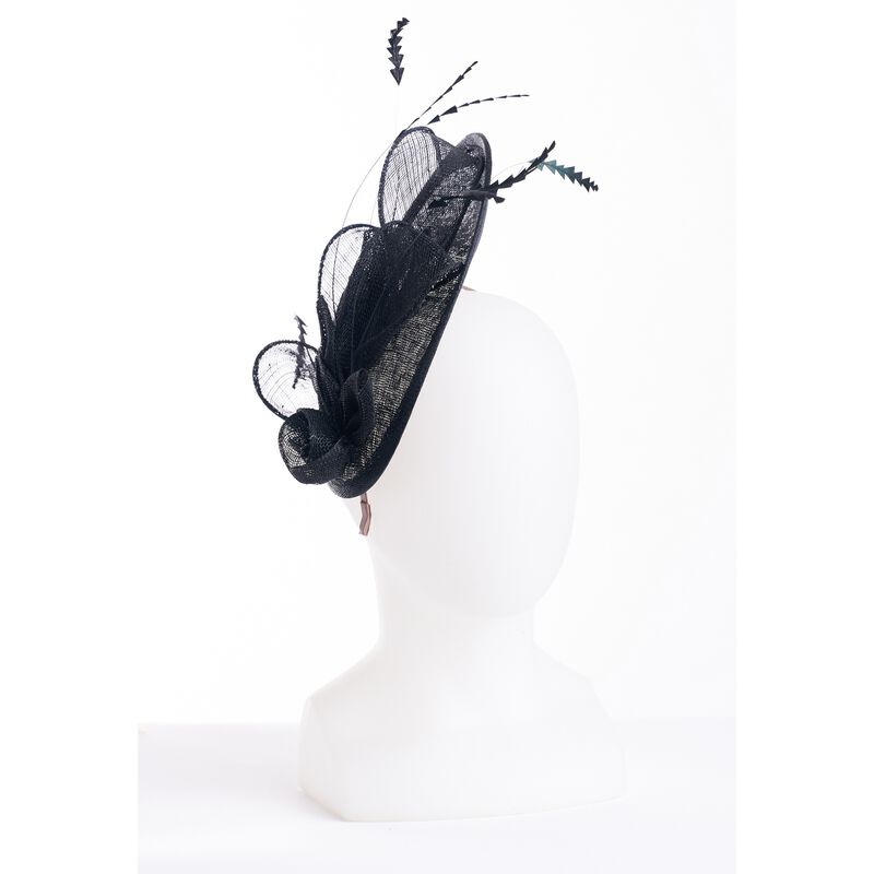 Headstart Hatinator with feathers & Sinamay image number 0