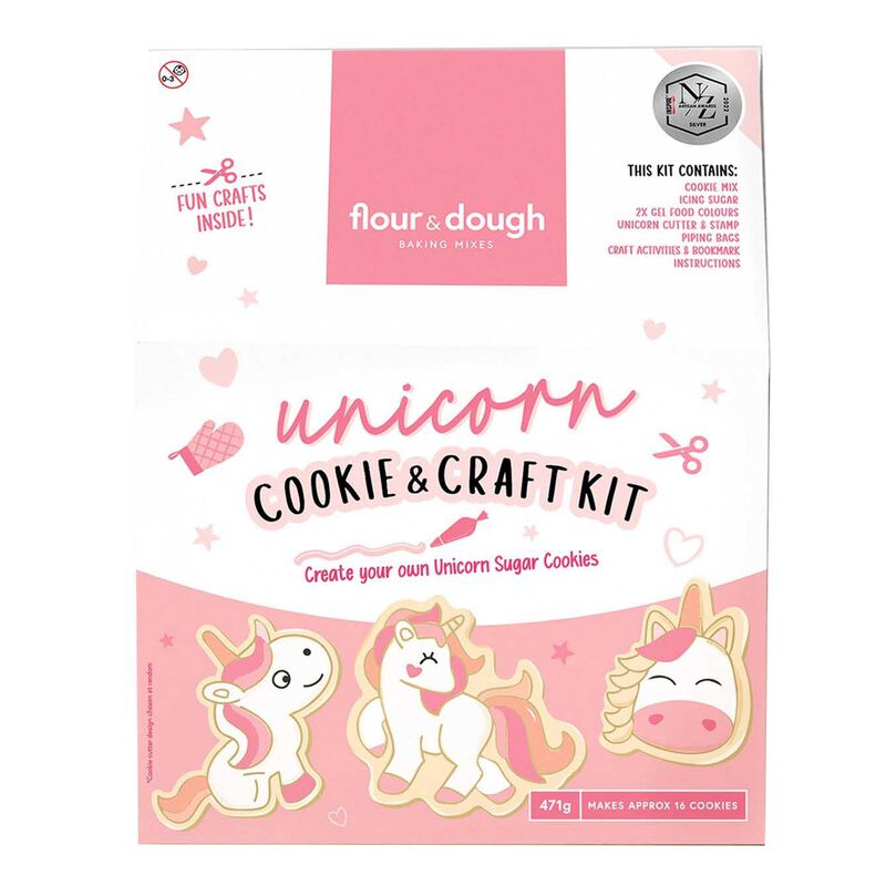 Flour & Dough Unicorn Cookie & Craft Kit 471g image number 0