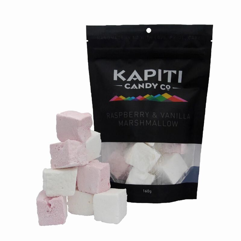 Kapiti Candy Co Raspberry and Vanilla Marshmallows 160g image number 0