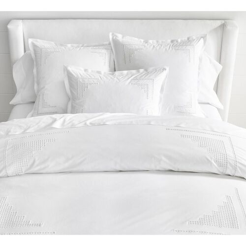 Pottery Barn Eyelet Duvet Cover White - Queen