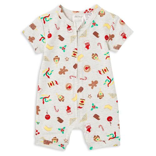 Milky Summer Christmas Zip Romper