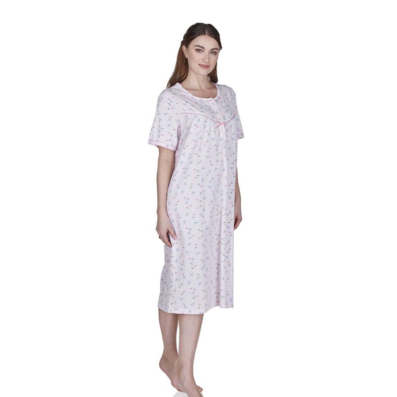 La Marquise Flower Leaf Jersey Short Sleeve Nightdress image number 5