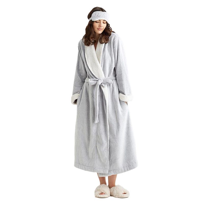 Papinelle Plush Sherpa Robe & Sleep Mask image number 0