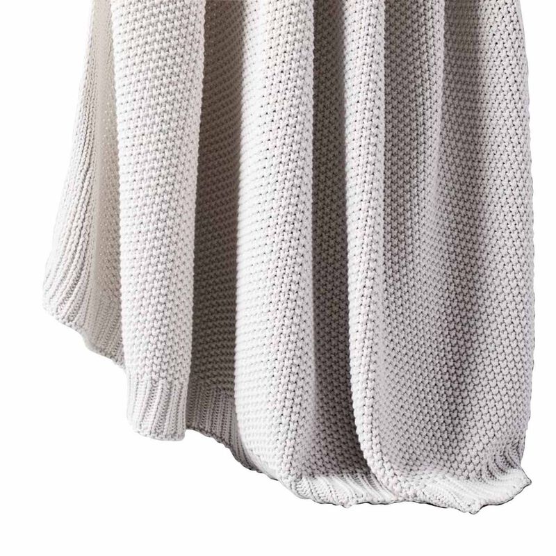 West Elm Cotton Knit Throws 127cm x 152 cm Frost Grey image number 0