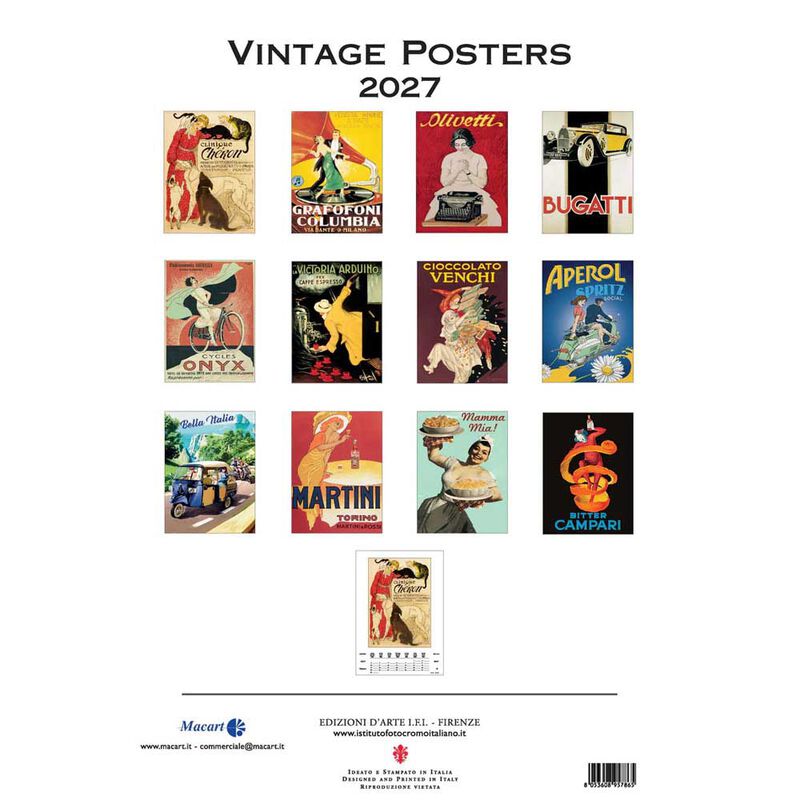 Istituto Fotocromo Vintage Posters Italiano Large Art Calendar 2027 image number 2