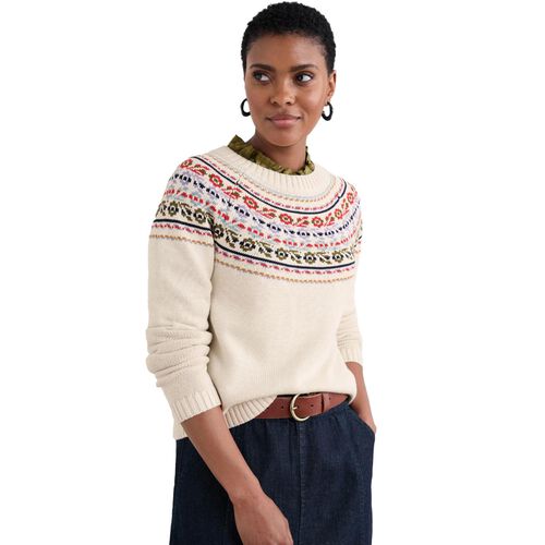 Seasalt Cornwall Stitch Work Jumper Tapestries Chalk Multi