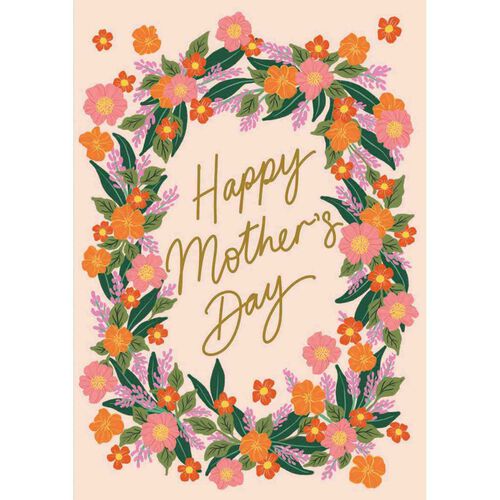 Image Gallery Apurva Floral Full Wreath Mother's Day Card