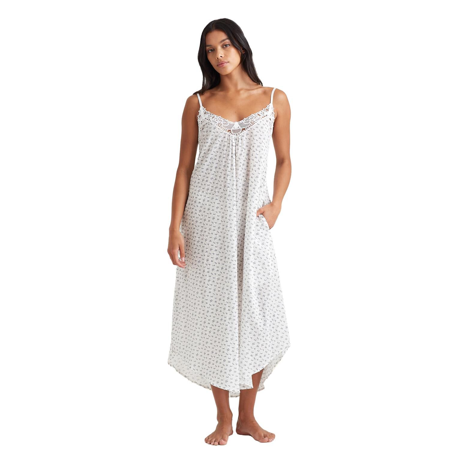 Papinelle Swiss Dot Lace Front Maxi Nightie Ballantynes Department Store