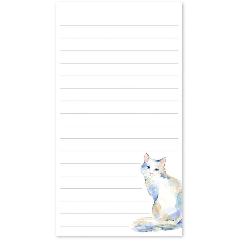 Punch Studio White Cat Foldover Notepad image number 1