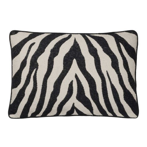 Broste Cushion Cover Zebra + Cushion Inner - Black/Light Beige 40x60