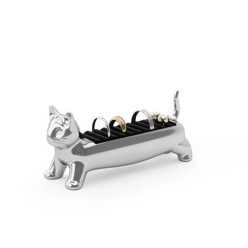 Umbra Ali Cat Ring Holder Chrome image number 0