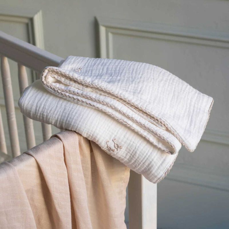 Avery Row Embroidered Muslin Blanket - Little Farm image number 3