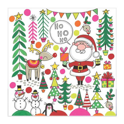 Santa Reindeer Trees Jigsaw Card