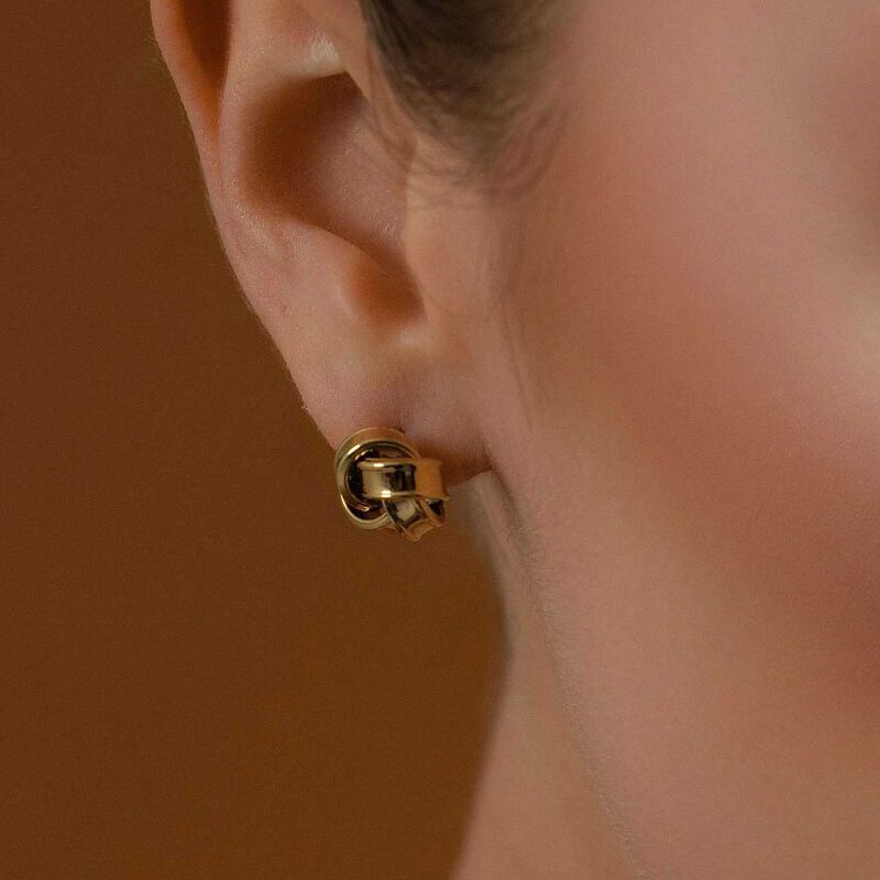 Silk & Steel Knot Earrings image number 1