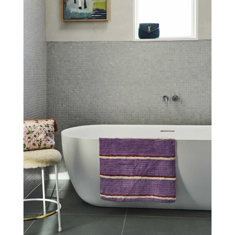 Kip&Co Lavender Field Stripe Bamboo Bath Mat image number 3